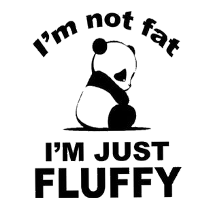 Not Fat Just Fluffy Panda Premium Vinyl Stickers