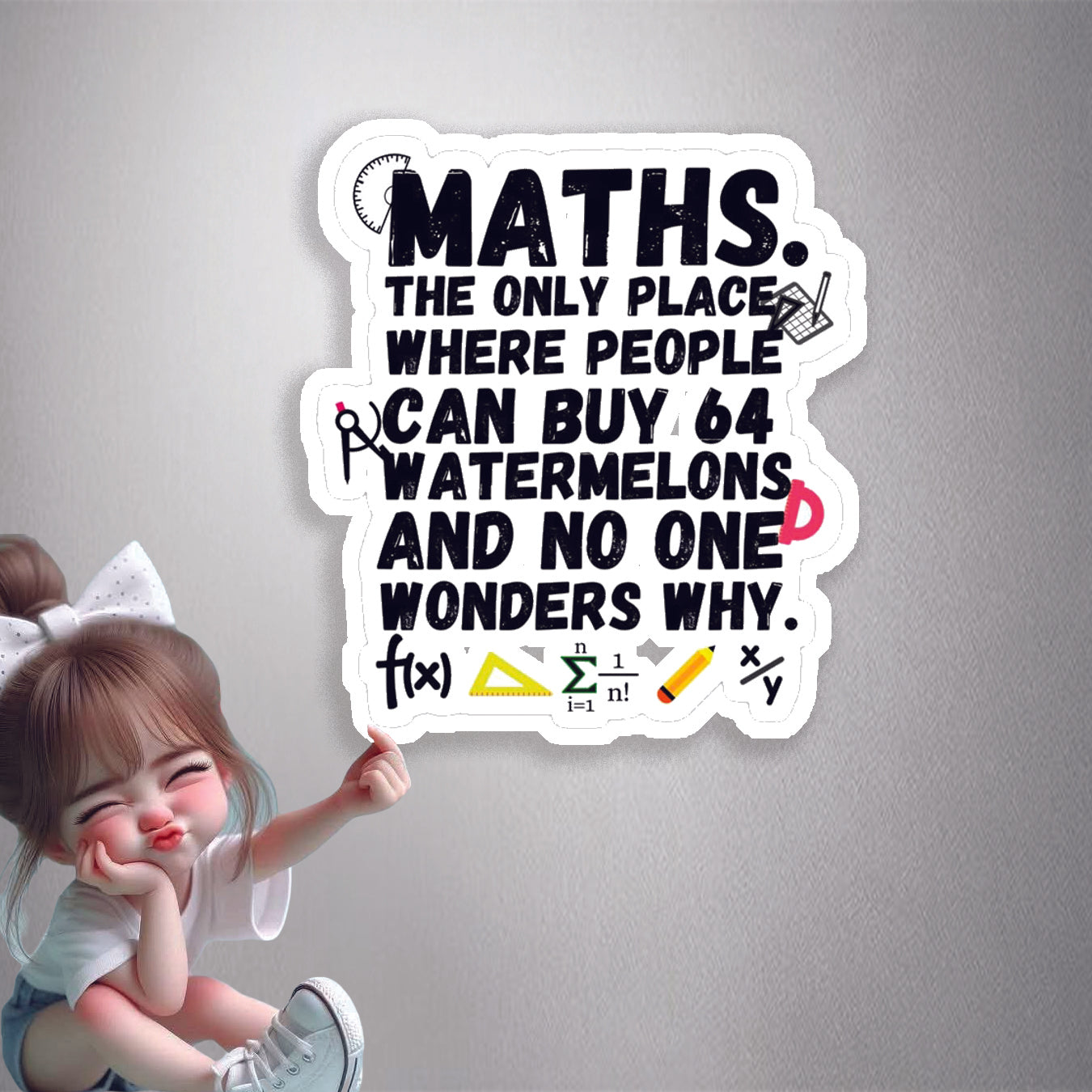 Math Watermelon Riddle Premium Vinyl Stickers