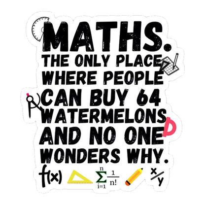 Math Watermelon Riddle Premium Vinyl Stickers
