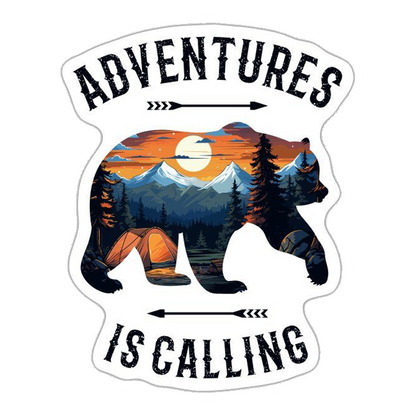 Adventures Calling Bear Premium Vinyl Stickers
