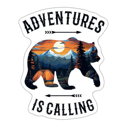 Adventures Calling Bear Premium Vinyl Stickers