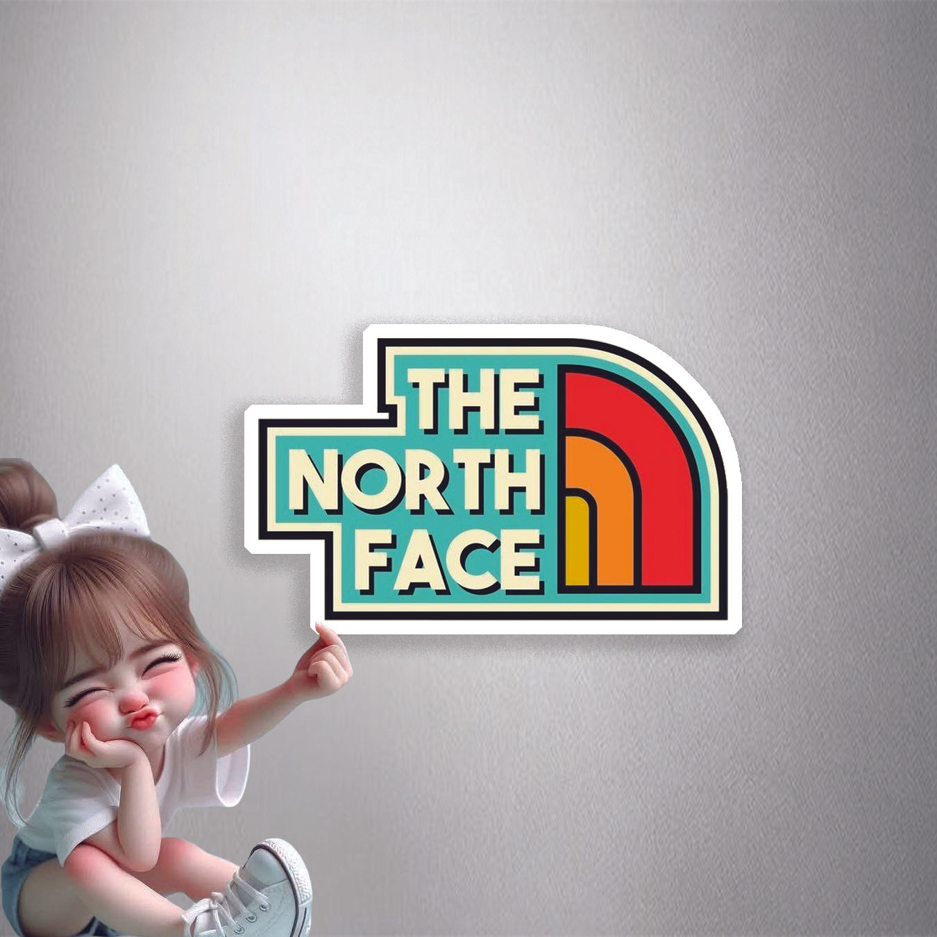 North Face Retro Logo Premium Vinyl Stickers
