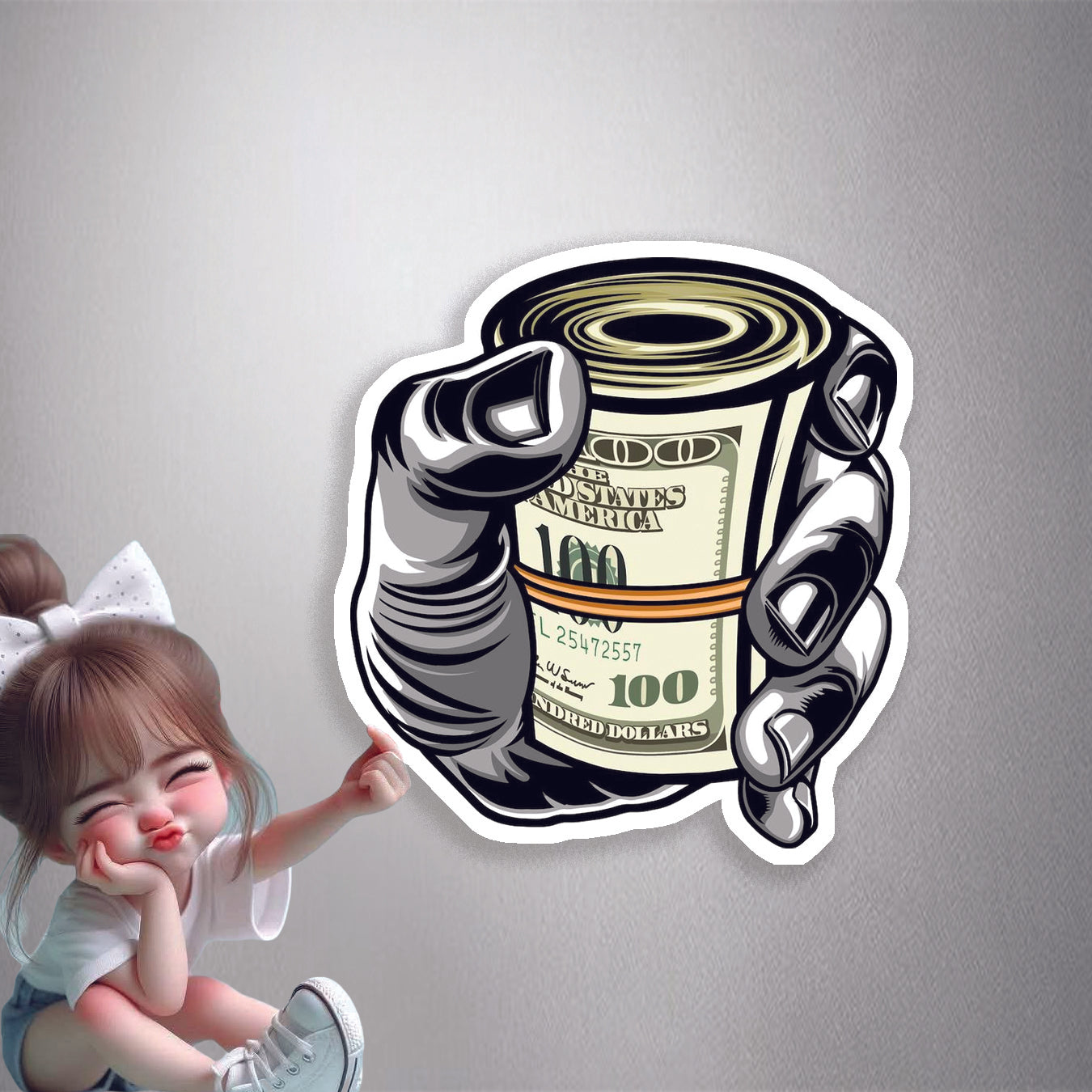 Money Roll Cash Premium Vinyl Stickers