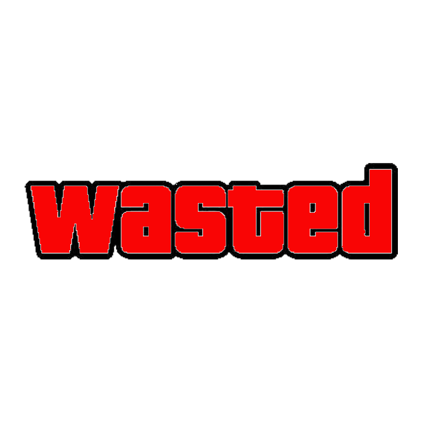 Wasted Game Style Premium Vinyl Stickers