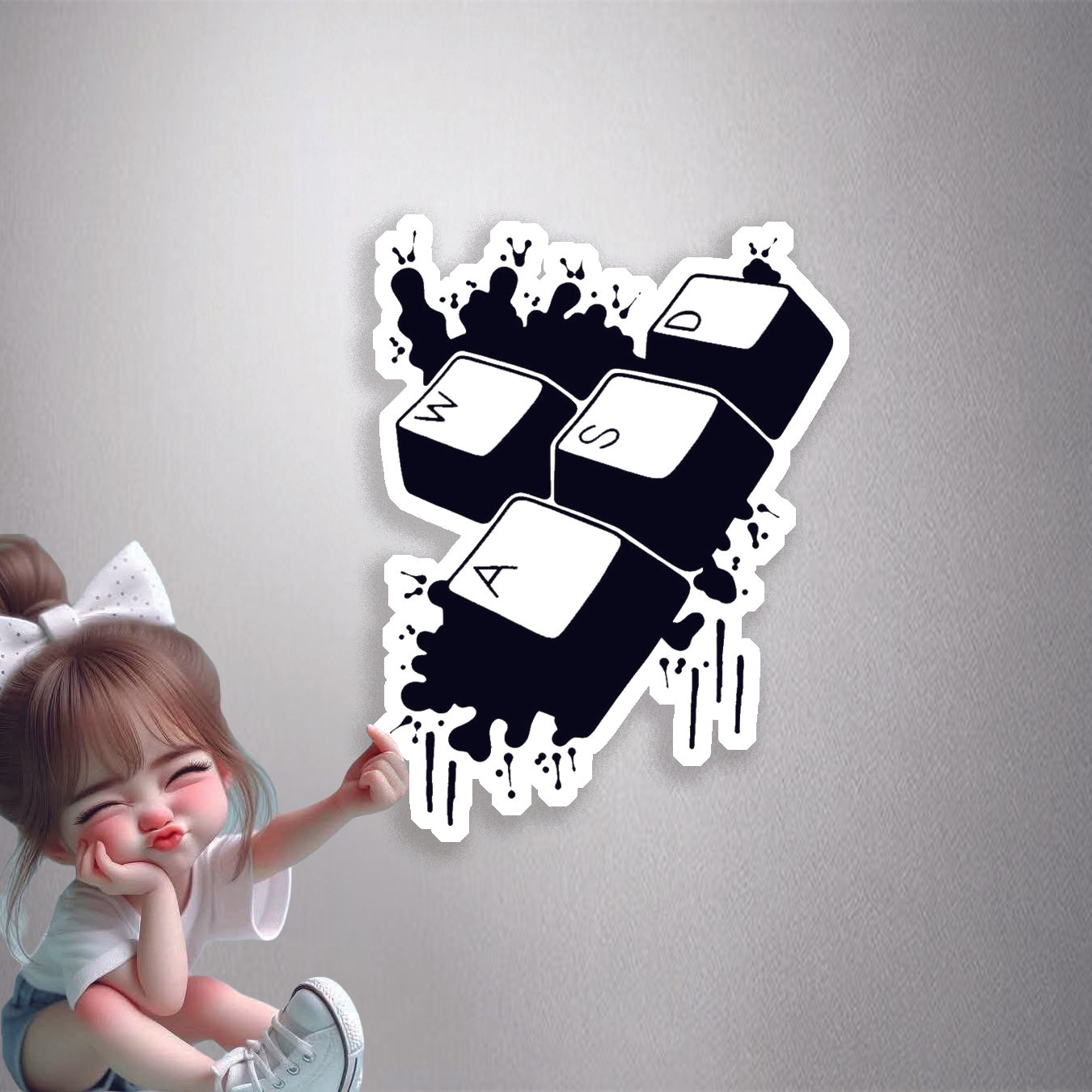 WASD Gaming Keys Premium Vinyl Stickers