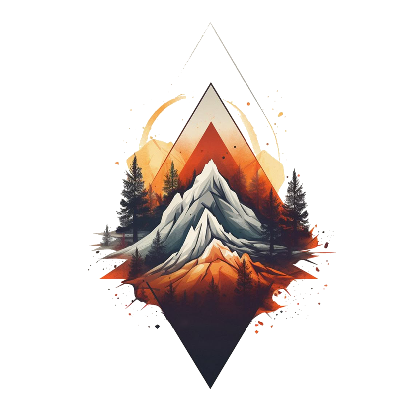 Geometric Mountain Forest Premium Vinyl Stickers