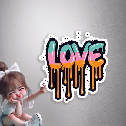 Love Drip Graffiti Premium Vinyl Stickers