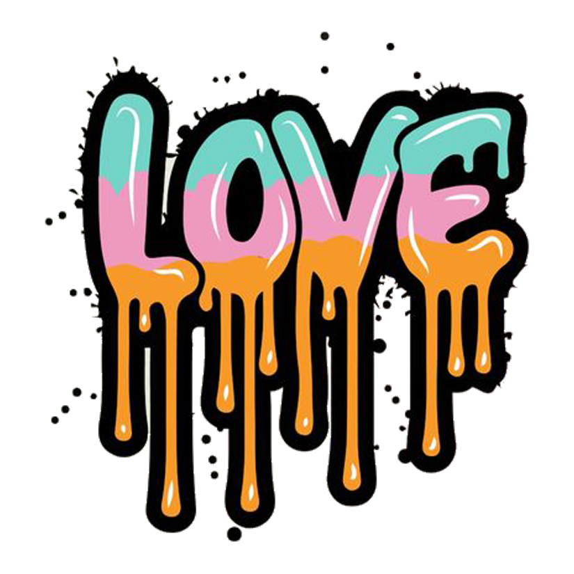 Love Drip Graffiti Premium Vinyl Stickers