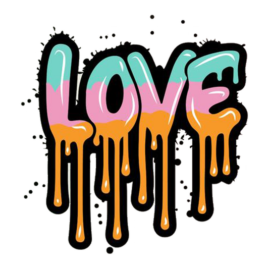 Love Drip Graffiti Premium Vinyl Stickers