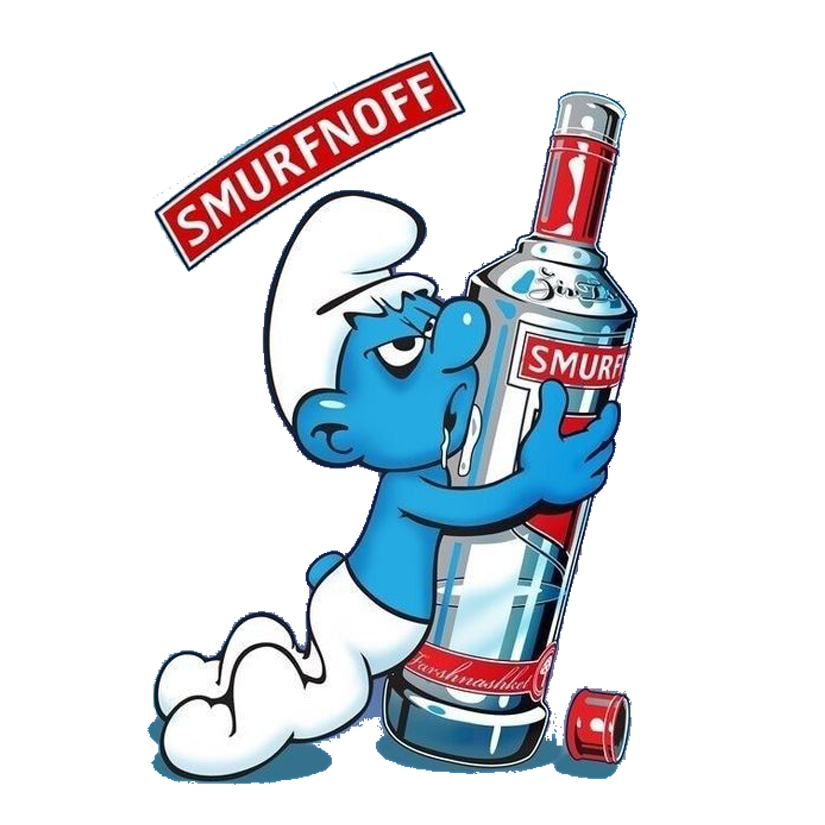 Smirnoff Parody Smurfnoff Premium Vinyl Stickers