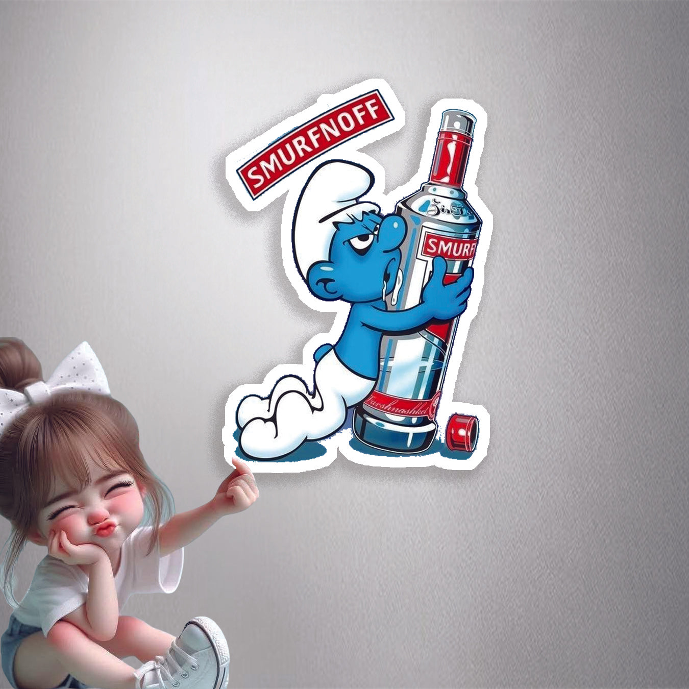 Smirnoff Parody Smurfnoff Premium Vinyl Stickers