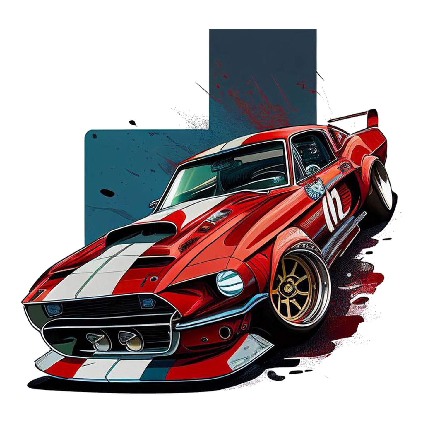 Red Super Car Bumper Sticker