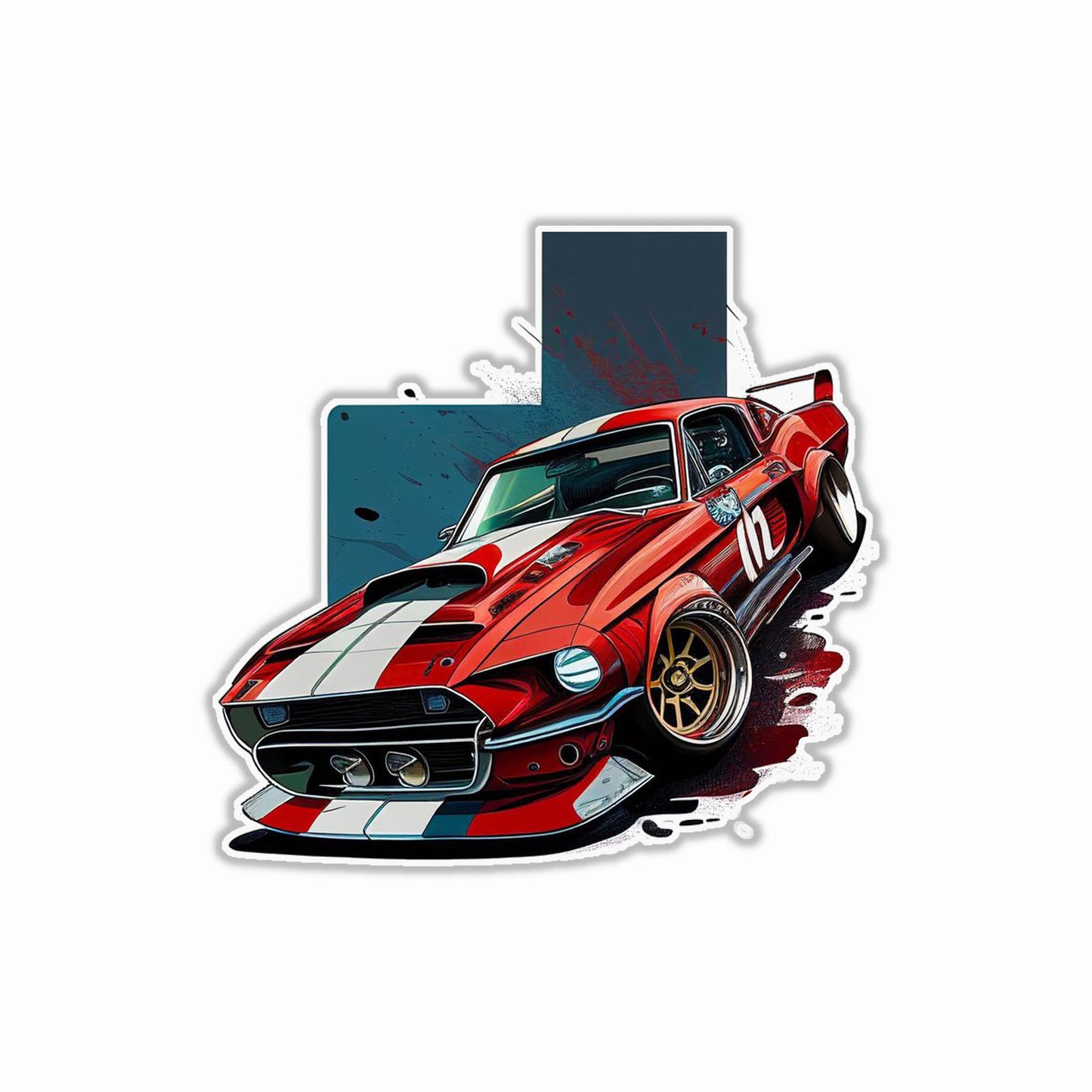 Red Super Car Bumper Sticker