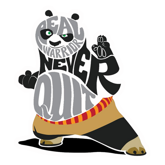 A Real Warrior Never Quits Premium Vinyl Stickers