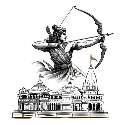 Shree Ram Ayodhya B&W Bumper Sticker