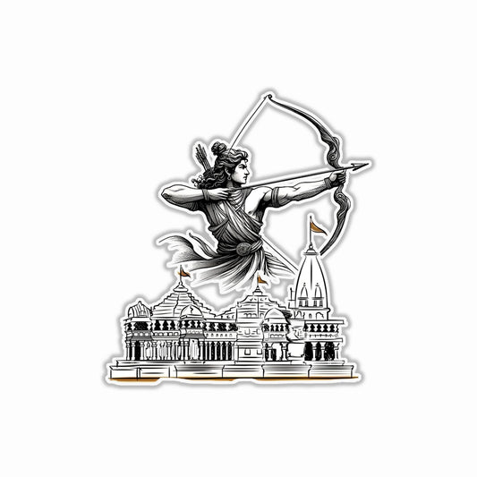 Shree Ram Ayodhya B&W Bumper Sticker