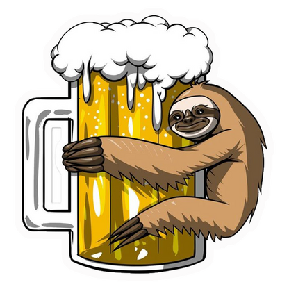 Sloth Loves Beer Premium Vinyl Stickers