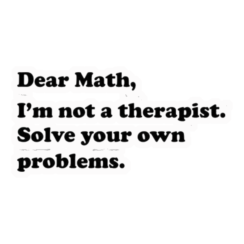 Dear Math, Solve Your Own Problems Premium Vinyl Stickers