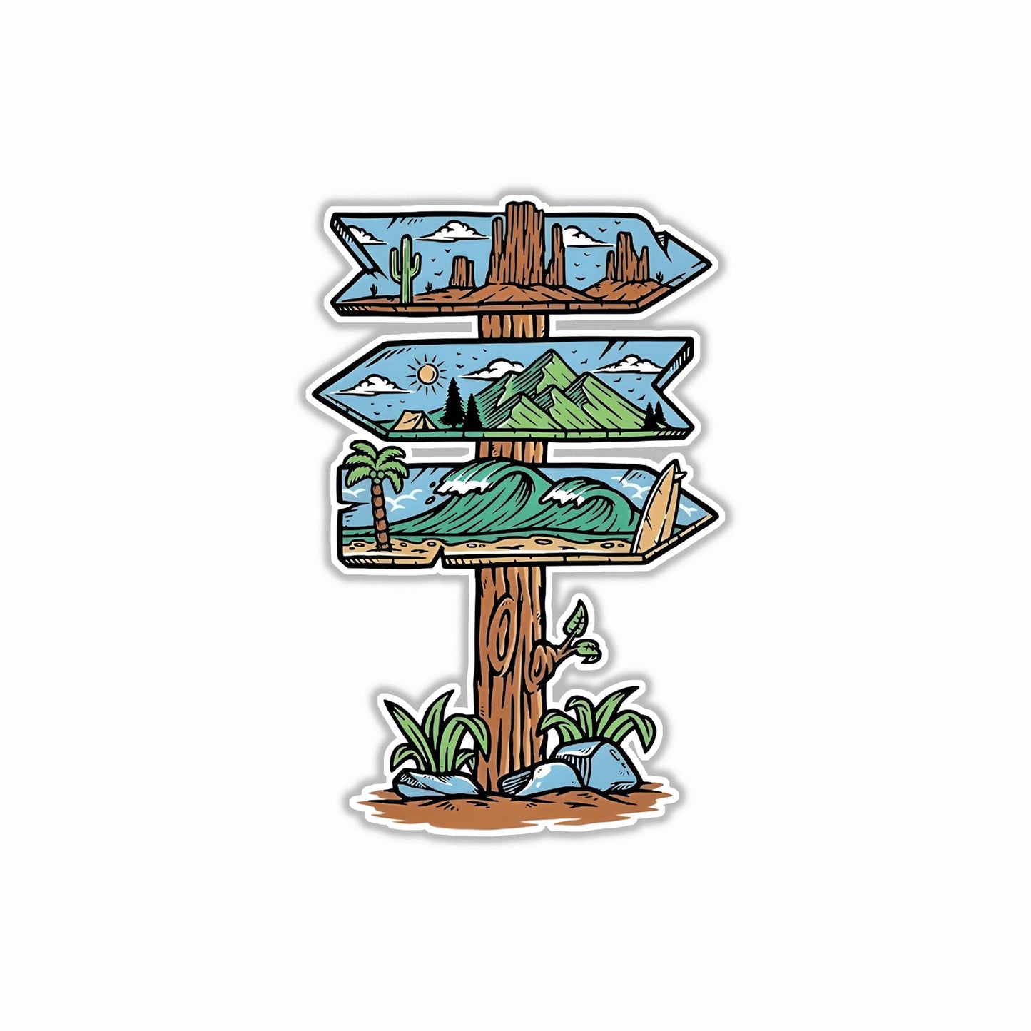Camping Sign Board Bumper Sticker