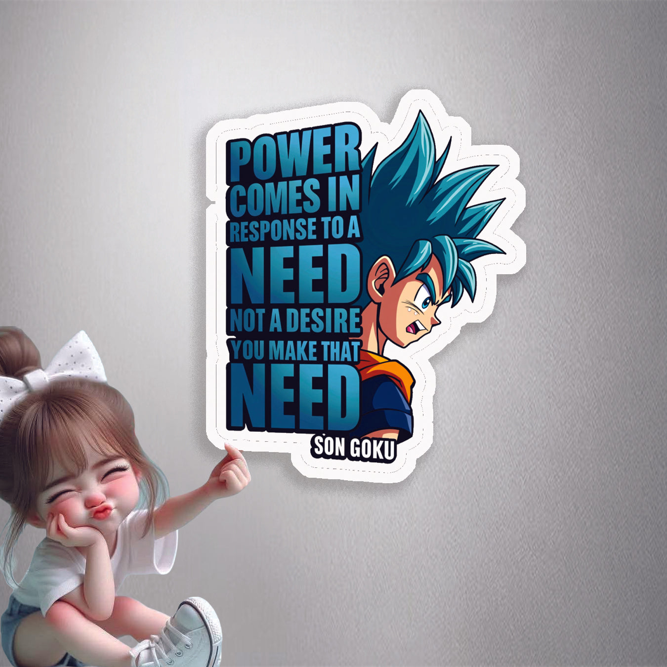 Goku Power Need Premium Vinyl Stickers