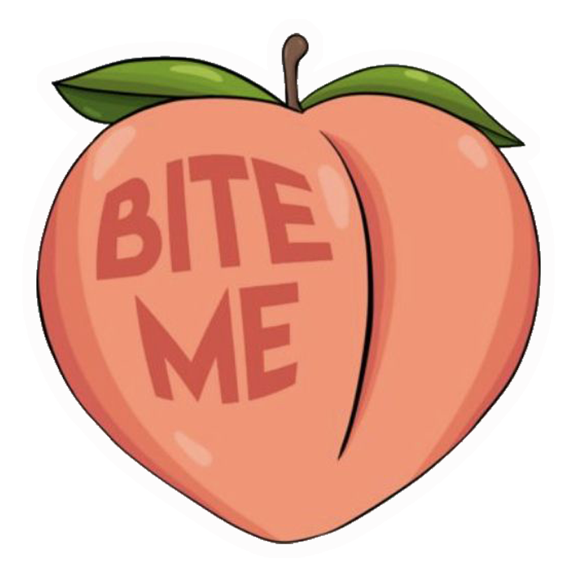 Bite Me Peach Premium Vinyl Stickers
