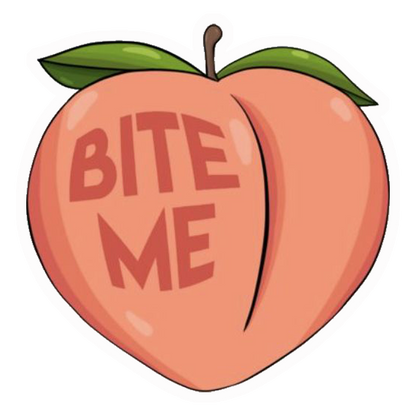 Bite Me Peach Premium Vinyl Stickers
