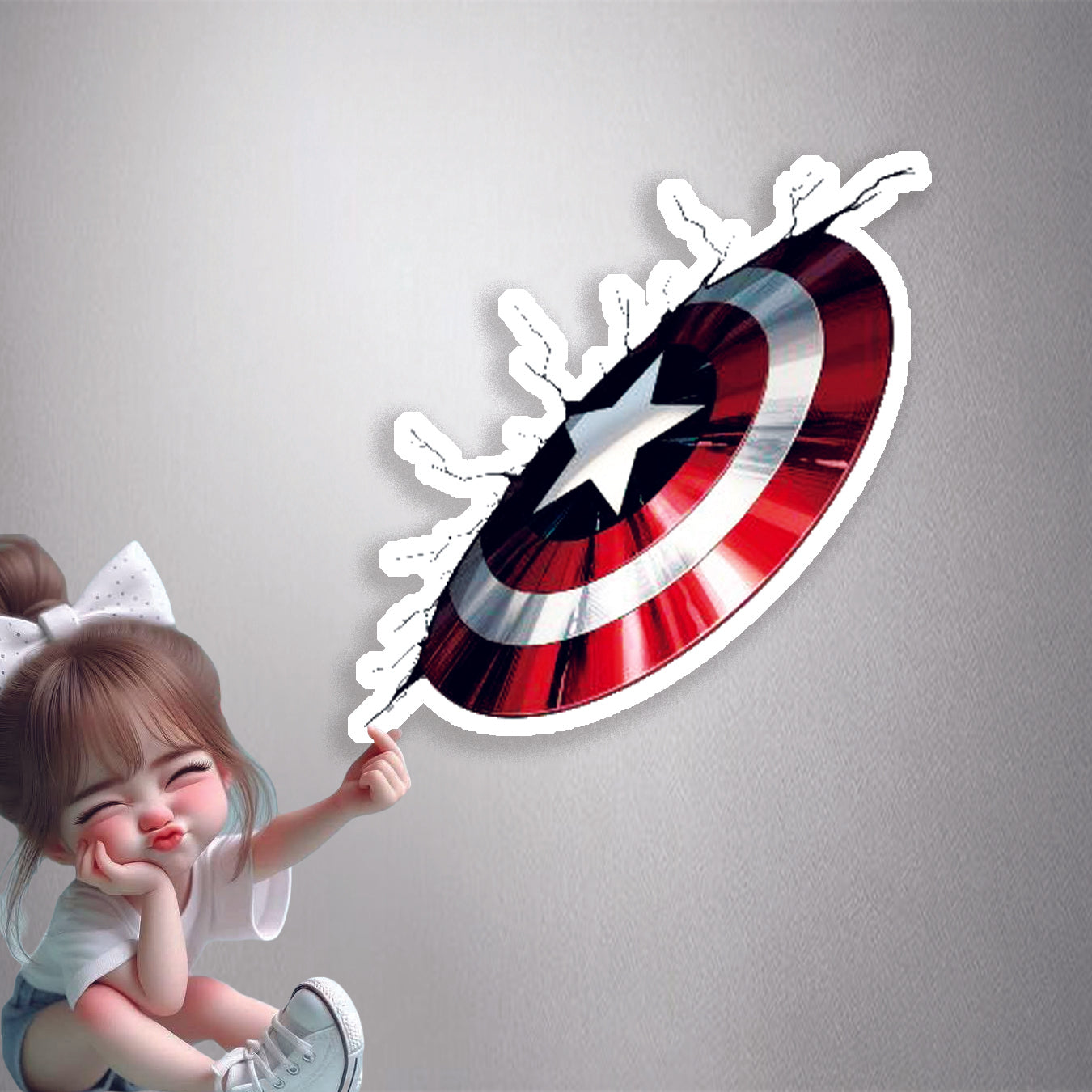 Captain America Shield Crack Premium Vinyl Stickers