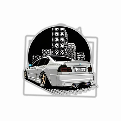 Car in City B&W Bumper Sticker
