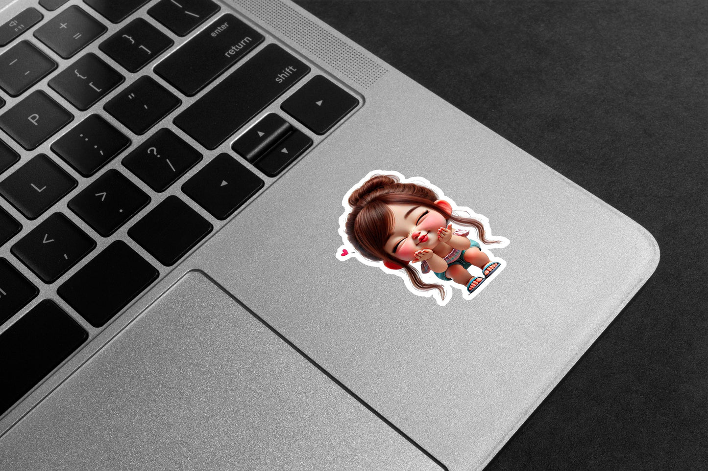 Cute Girl Blowing Kisses Premium Vinyl Stickers