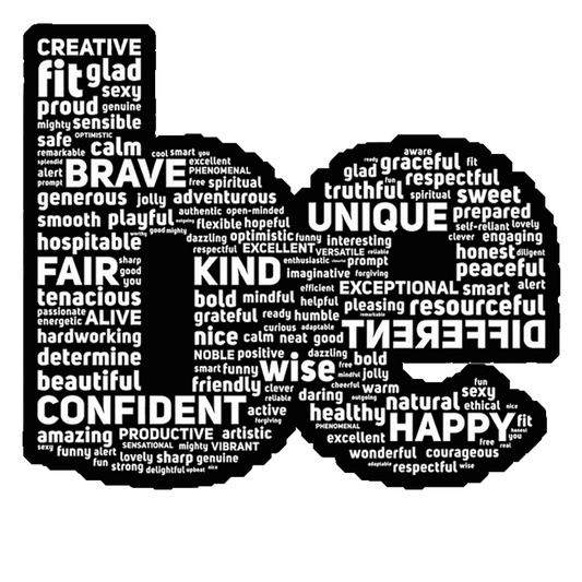 Positive Affirmations Word Cloud Premium Vinyl Stickers