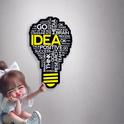 Idea Word Cloud Bulb Premium Vinyl Stickers