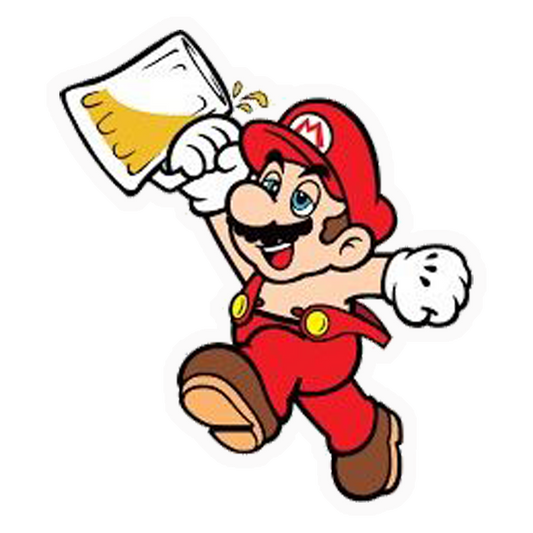 Mario Drinking Beer Premium Vinyl Stickers
