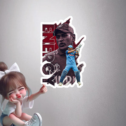MS Dhoni Energy Premium Vinyl Stickers