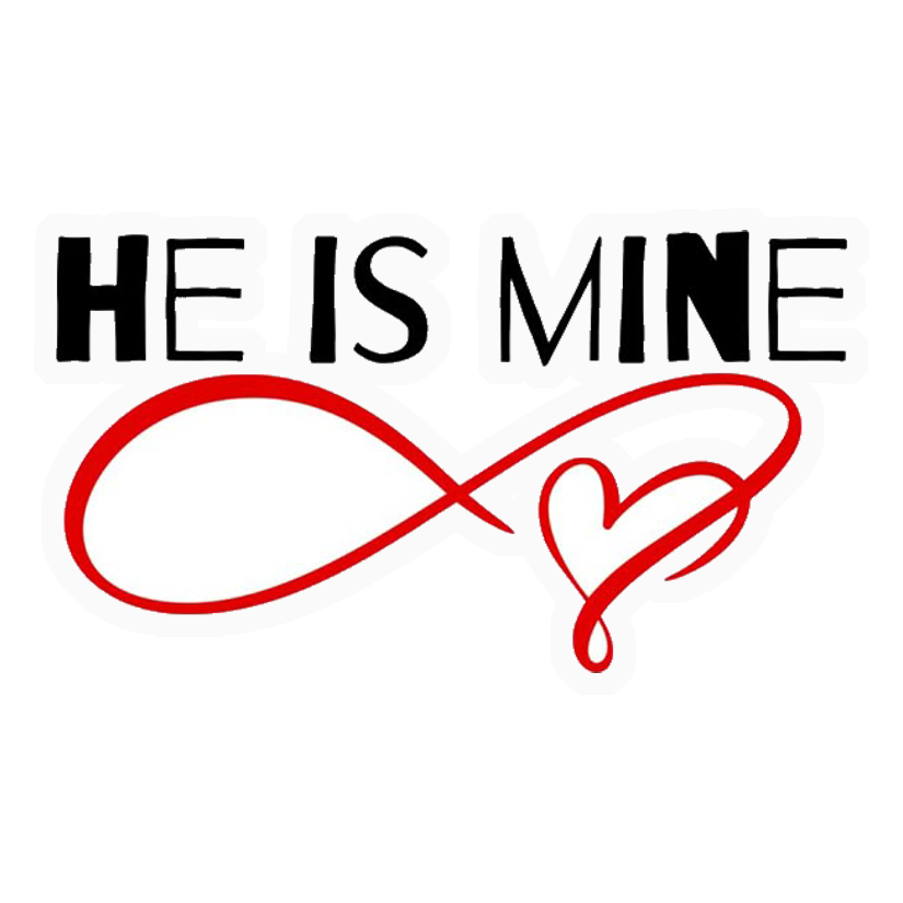 He Is Mine Infinity Heart Premium Vinyl Stickers