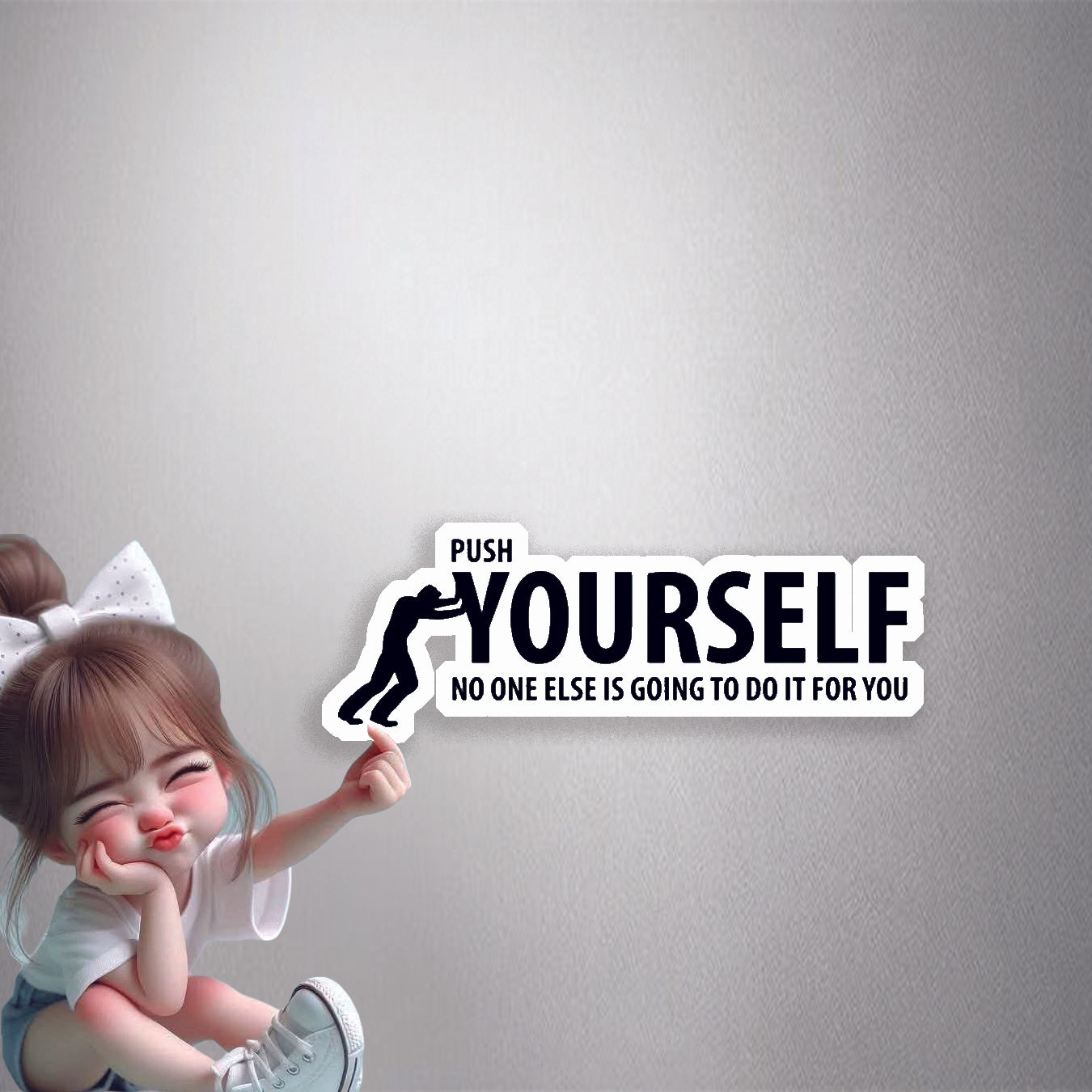 Push Yourself Premium Vinyl Stickers