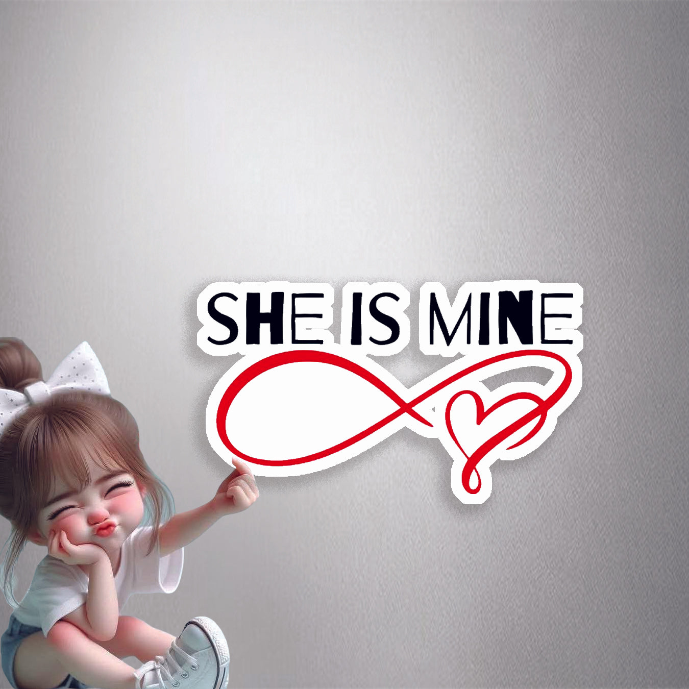 She Is Mine Infinity Heart Premium Vinyl Stickers