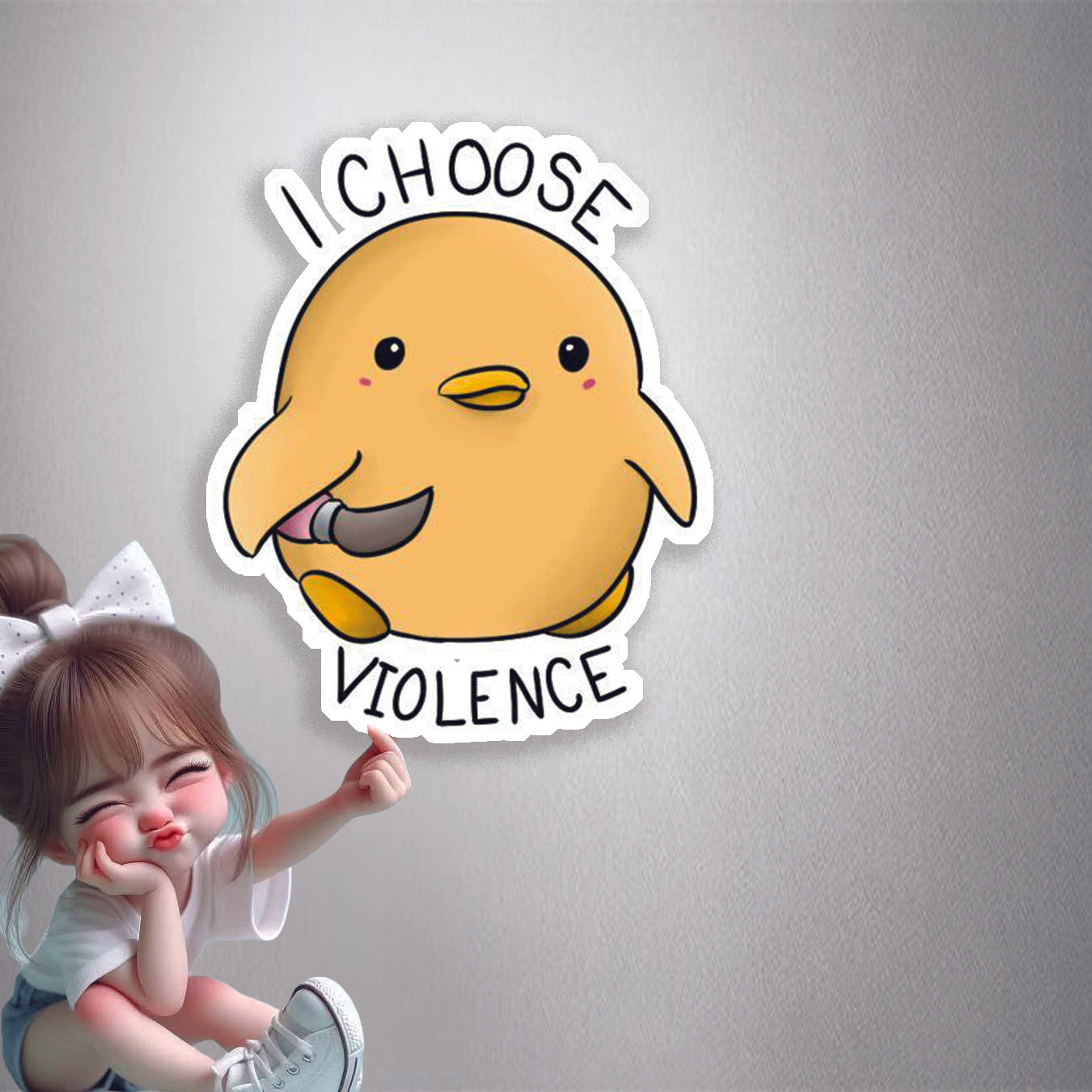Violence Chick Funny Premium Vinyl Stickers