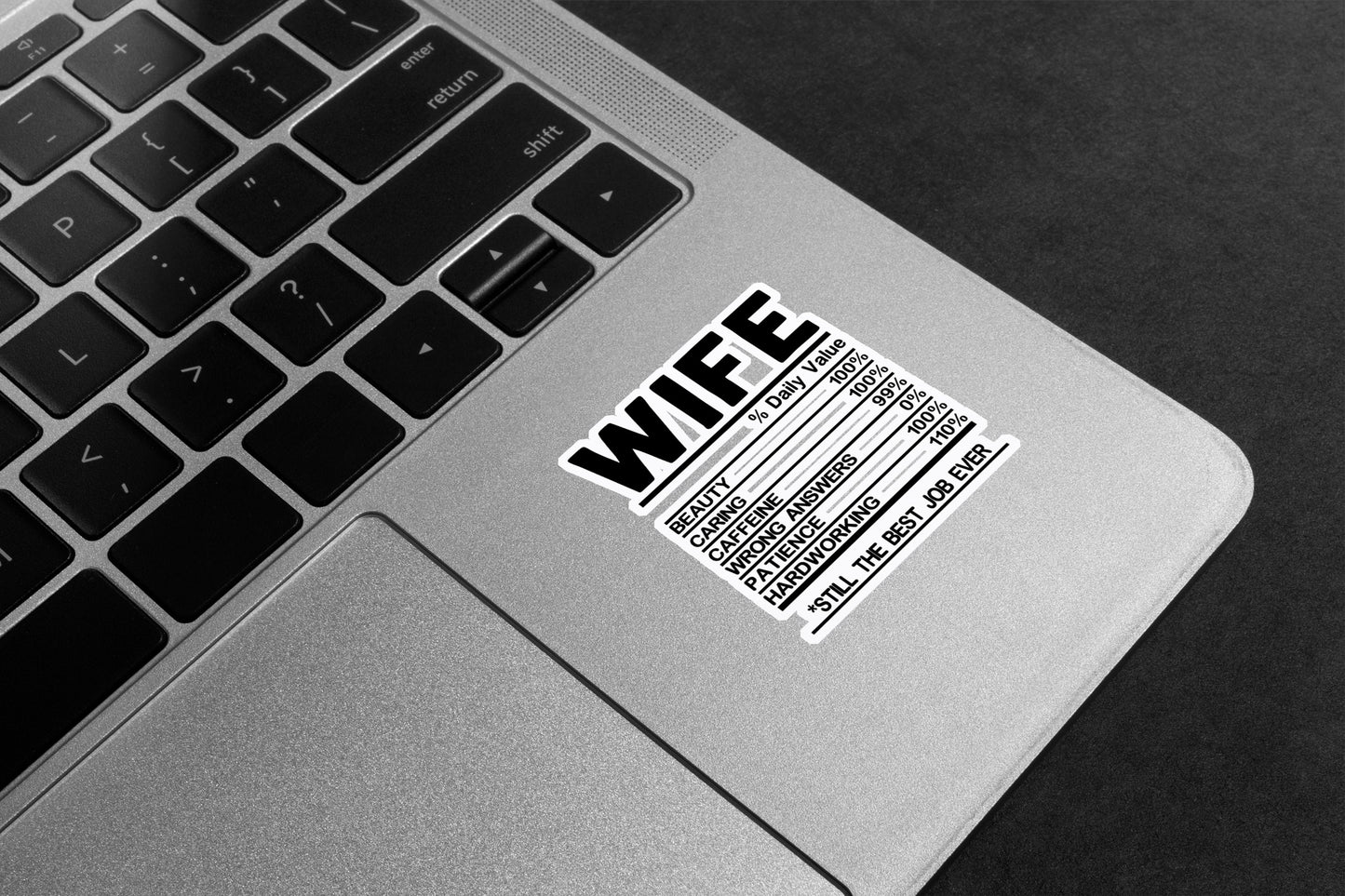 Wife Nutrition Facts Premium Vinyl Stickers