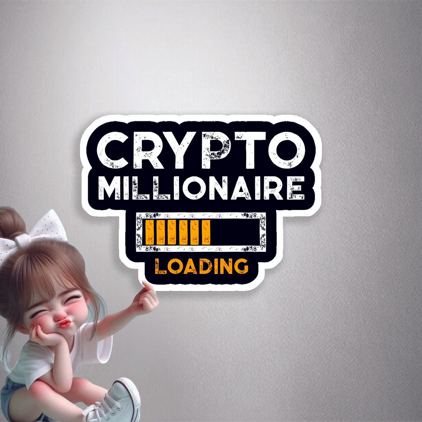 Crypto Millionaire Loading Premium Vinyl Stickers