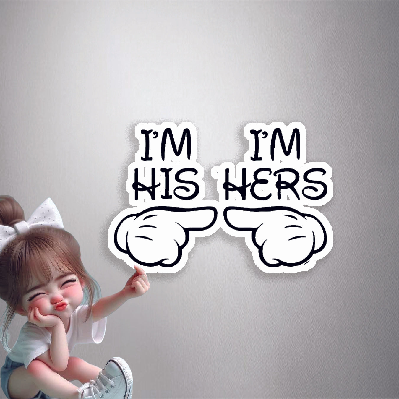 I'm His & I'm Hers Couple Premium Vinyl Stickers