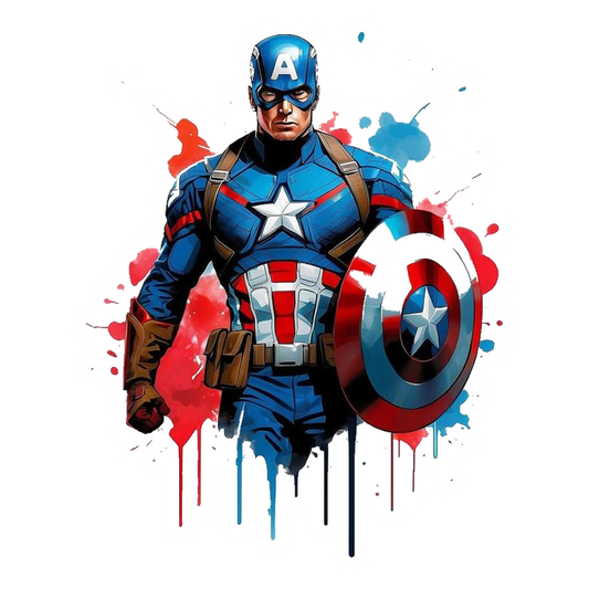 Captain America Splash Art Premium Vinyl Stickers