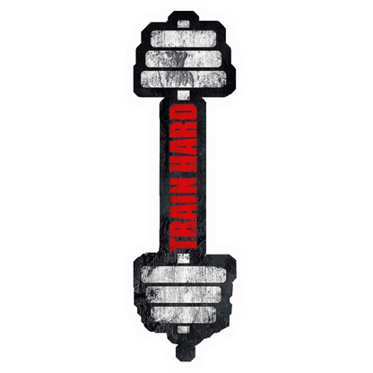 Train Hard Dumbbell Premium Vinyl Stickers