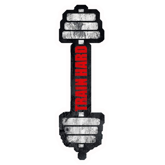 Train Hard Dumbbell Premium Vinyl Stickers