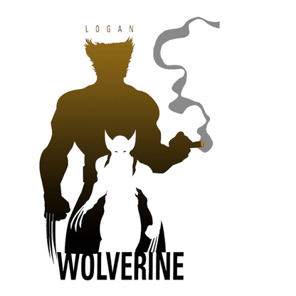 Logan & Wolverine Silhouette Premium Vinyl Stickers