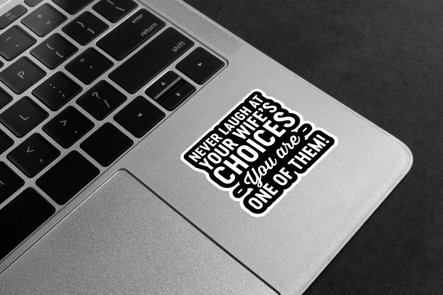 Never Laugh At Your Wife's Choices Premium Vinyl Stickers