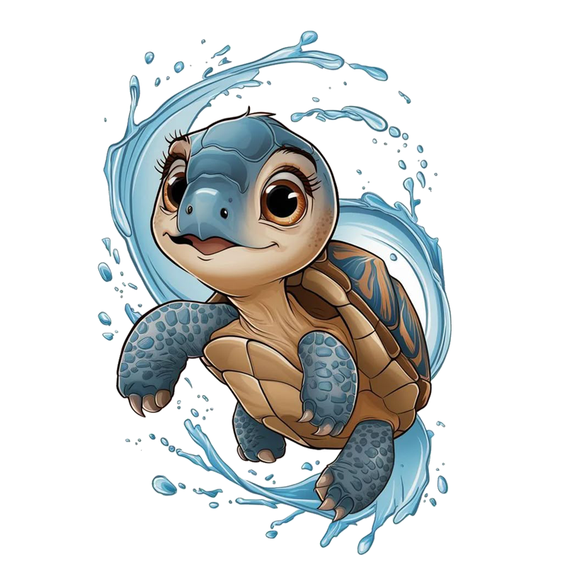 Cute Sea Turtle Splash Premium Vinyl Stickers
