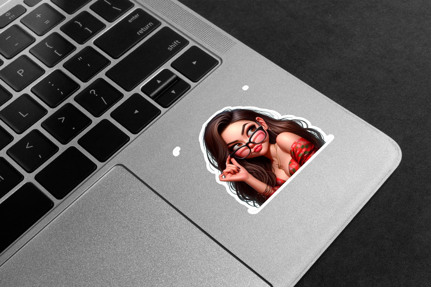Sassy Girl With Glasses Premium Vinyl Stickers