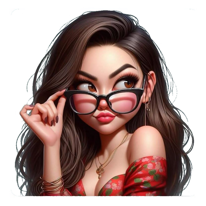 Sassy Girl With Glasses Premium Vinyl Stickers