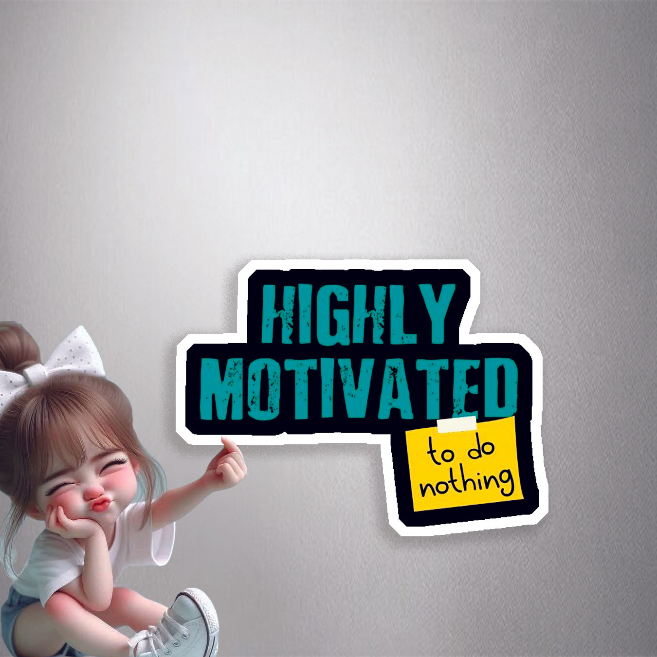 Highly Motivated To Do Nothing Premium Vinyl Stickers