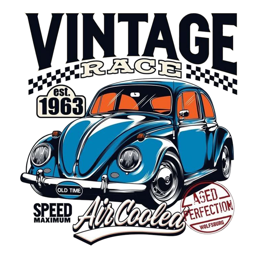 Vintage Race Air Cooled Beetle Premium Vinyl Stickers